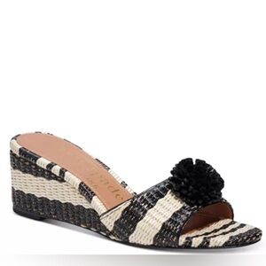 KATE SPADE Women's Seville Raffia Wedge Mule Sandals